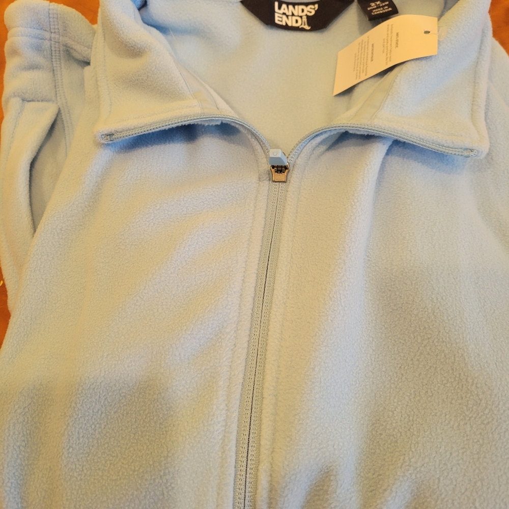Lands' End Sky Blue Fleece Jacket Sz 2X
